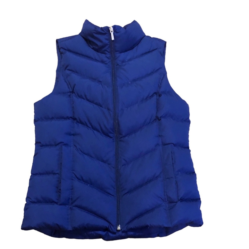 LANDS’ END BLUE FULL ZIP PUFFER VEST